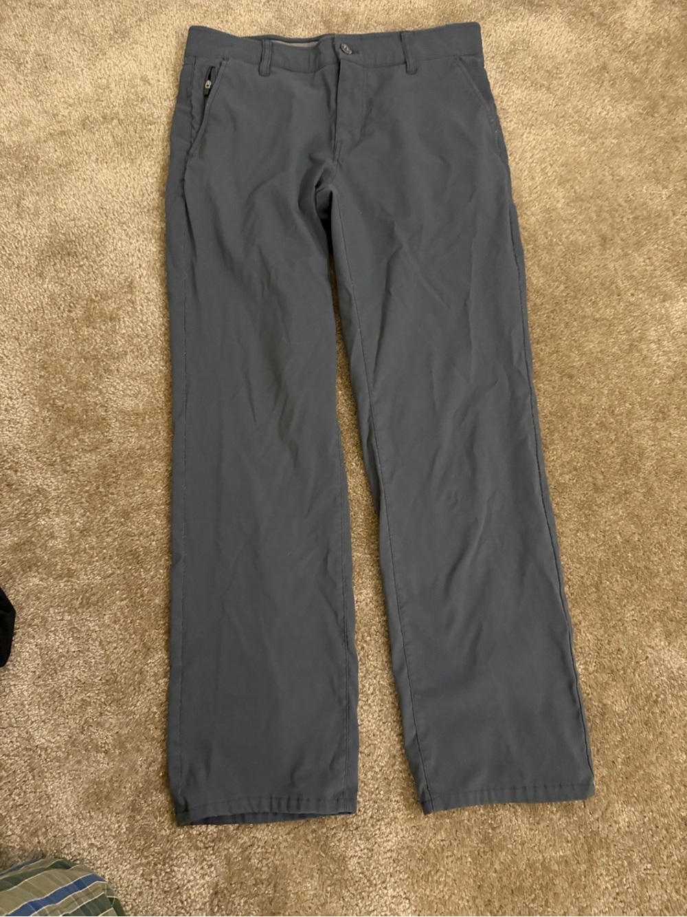 Vintage Slate Gray Straight-Leg Chinos 32x30 Hiking pants with pockets